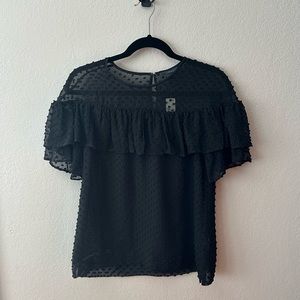 J. Crew Black Ruffle Blouse 2